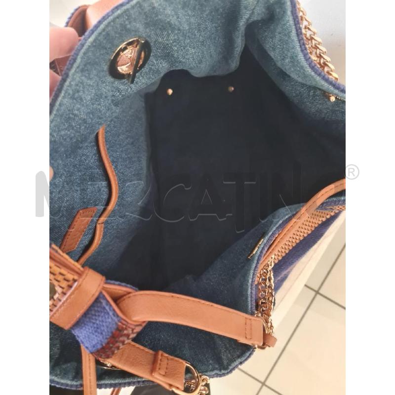 BORSA DONNA LIU JO CAMMELLO BLU RIGHE | Mercatino dell'Usato Modena 5