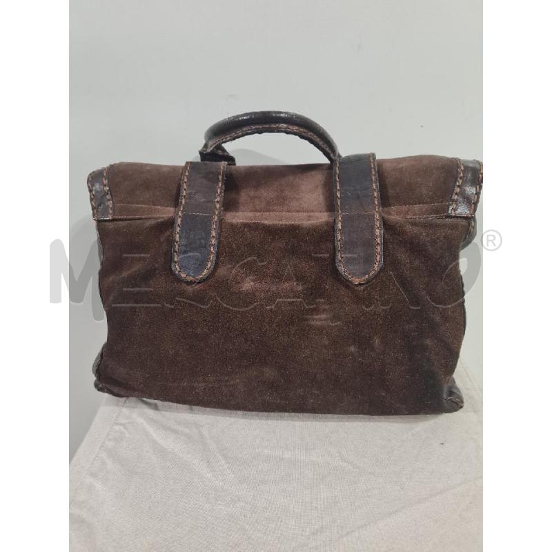 BORSA DONNA MARIANELLI MARRONE CAMOSCIO PROFILI PELLE | Mercatino dell'Usato Modena 4