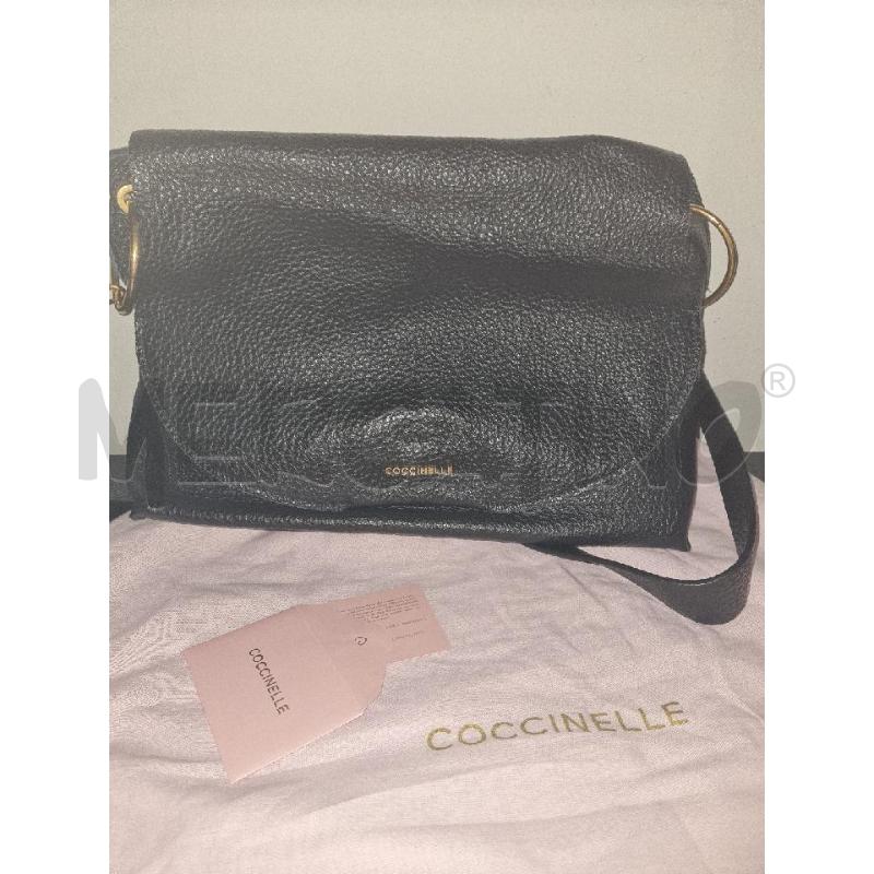 BORSA DONNA NERA COCCINELLE ANELLE DORATE | Mercatino dell'Usato Modena 1
