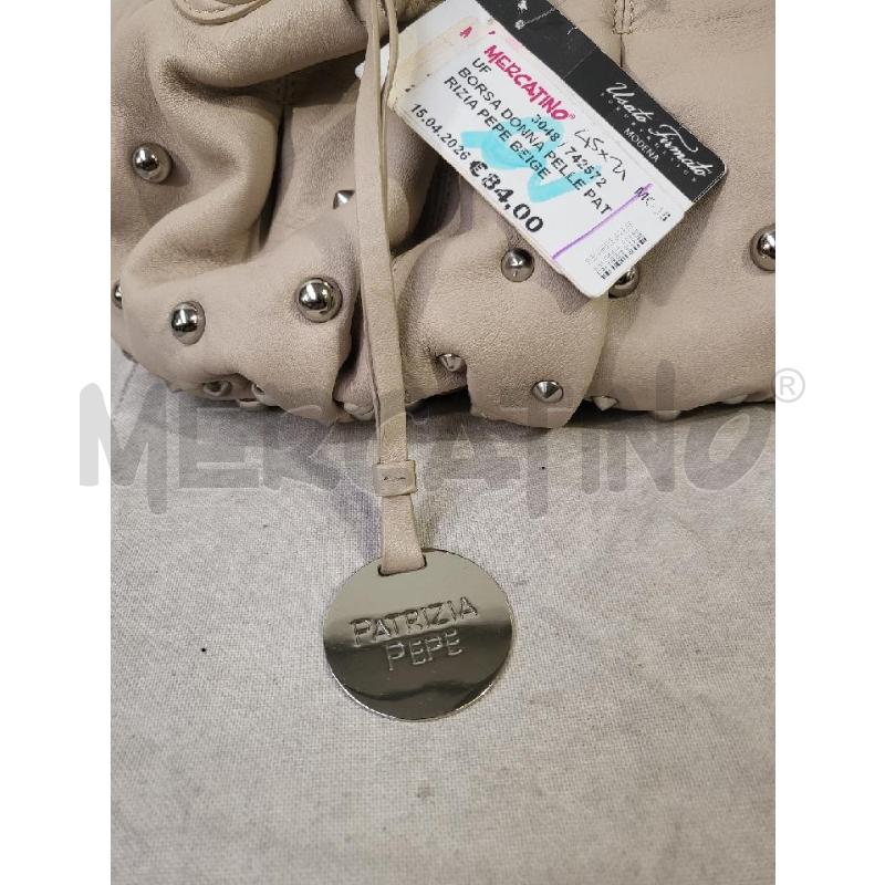 BORSA DONNA PELLE PATRIZIA PEPE BEIGE | Mercatino dell'Usato Modena 3