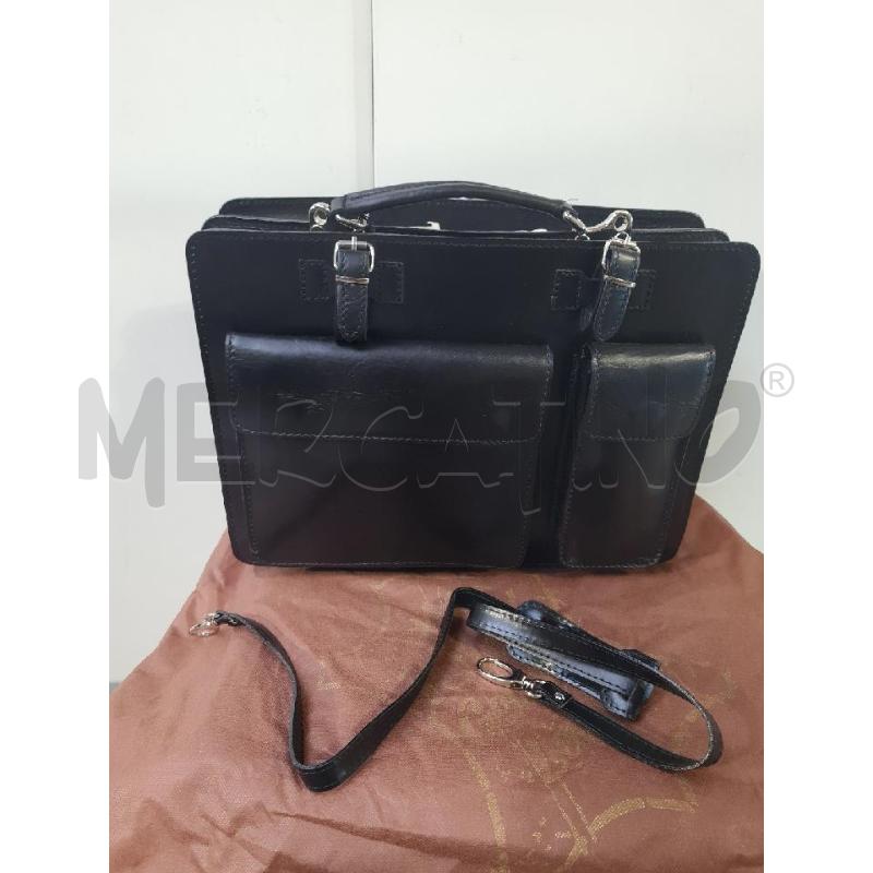 BORSA UNISEX PELLE NERA DA LAVORO | Mercatino dell'Usato Modena 1