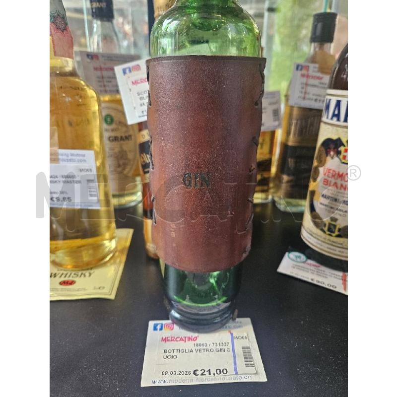 BOTTIGLIA VETRO GIN CUOIO | Mercatino dell'Usato Modena 2