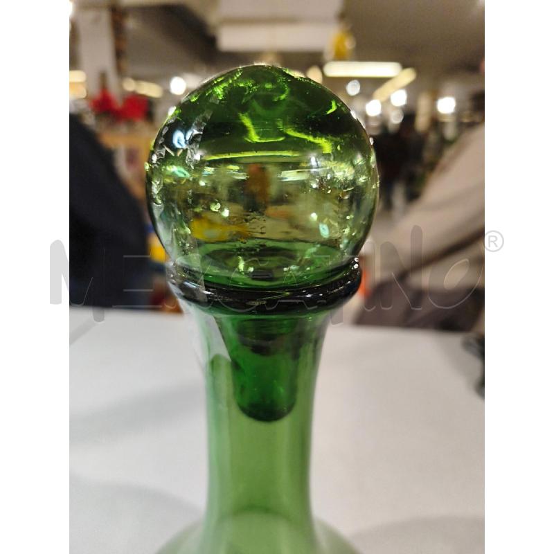 BOTTIGLIA VETRO SOFFIATO VERDE 33CM | Mercatino dell'Usato Modena 2
