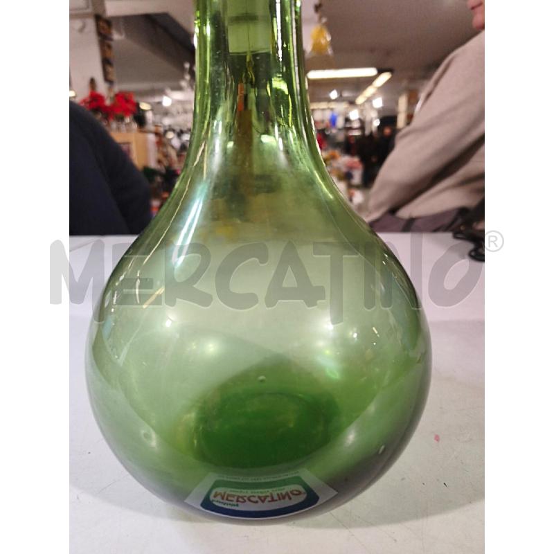 BOTTIGLIA VETRO SOFFIATO VERDE 33CM | Mercatino dell'Usato Modena 3