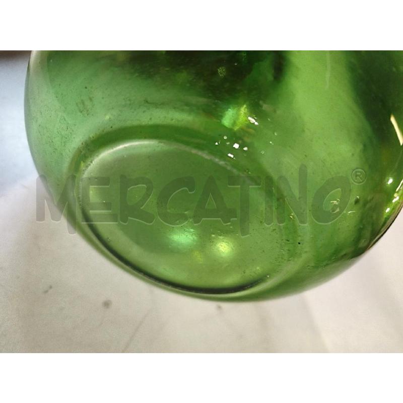 BOTTIGLIA VETRO SOFFIATO VERDE 33CM | Mercatino dell'Usato Modena 4