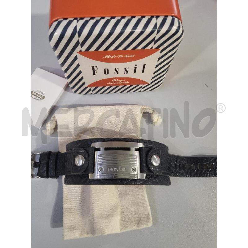 BRACCIALETTO FOSSIL PELLE NERA | Mercatino dell'Usato Modena 1