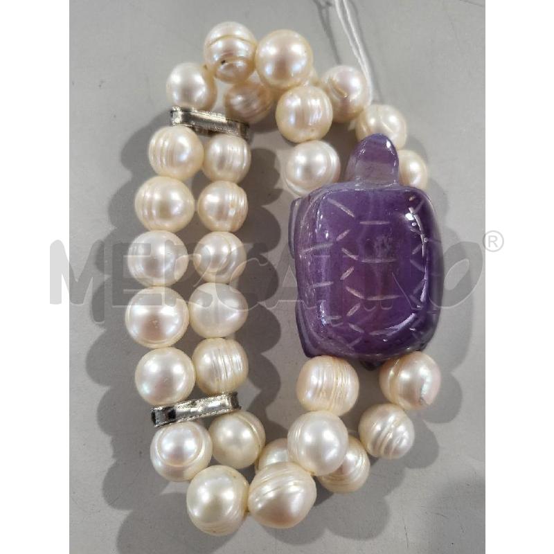BRACCIALETTO PERLE TARTARUGA VIOLA | Mercatino dell'Usato Modena 4