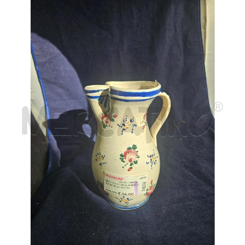 BROCCA ANTICA MAIOLICA CASTELLI ROTTA DIPINTA A MANO ROSE | Mercatino dell'Usato Modena 1