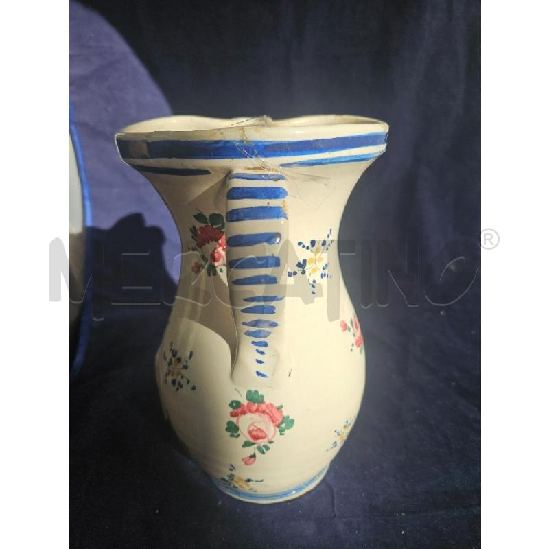 BROCCA ANTICA MAIOLICA CASTELLI ROTTA DIPINTA A MANO ROSE | Mercatino dell'Usato Modena 3