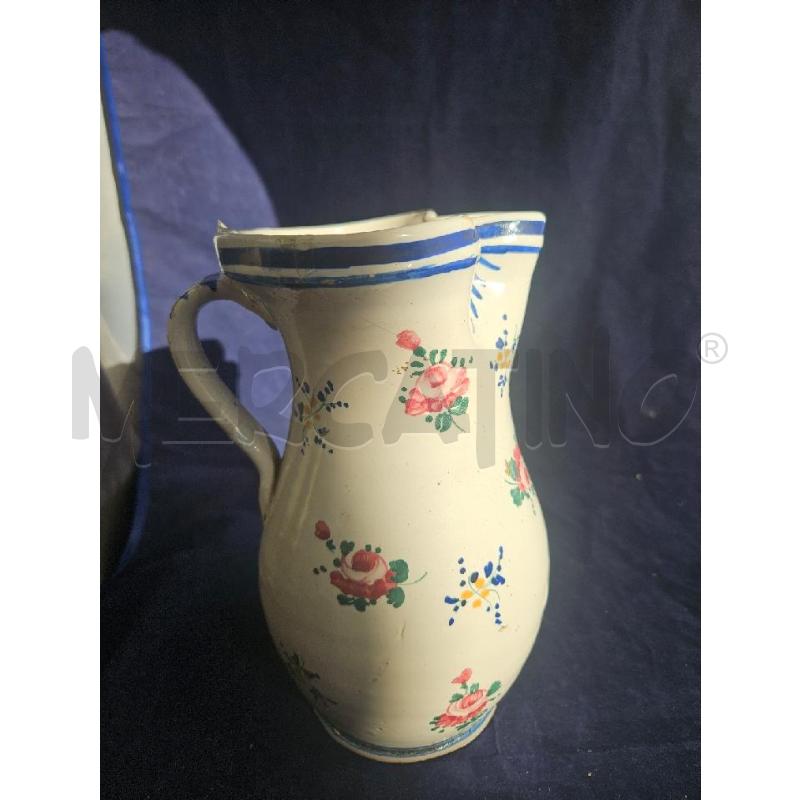 BROCCA ANTICA MAIOLICA CASTELLI ROTTA DIPINTA A MANO ROSE | Mercatino dell'Usato Modena 4