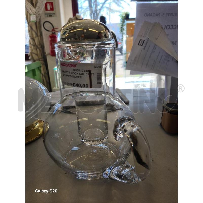 BROCCA COCKTAIL CRIST. E TAPPO SILVER PLATED | Mercatino dell'Usato Modena 1