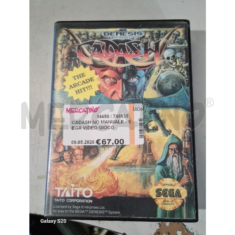 CADASH NO MANUALE - SEGA VIDEO GIOCO | Mercatino dell'Usato Modena 1