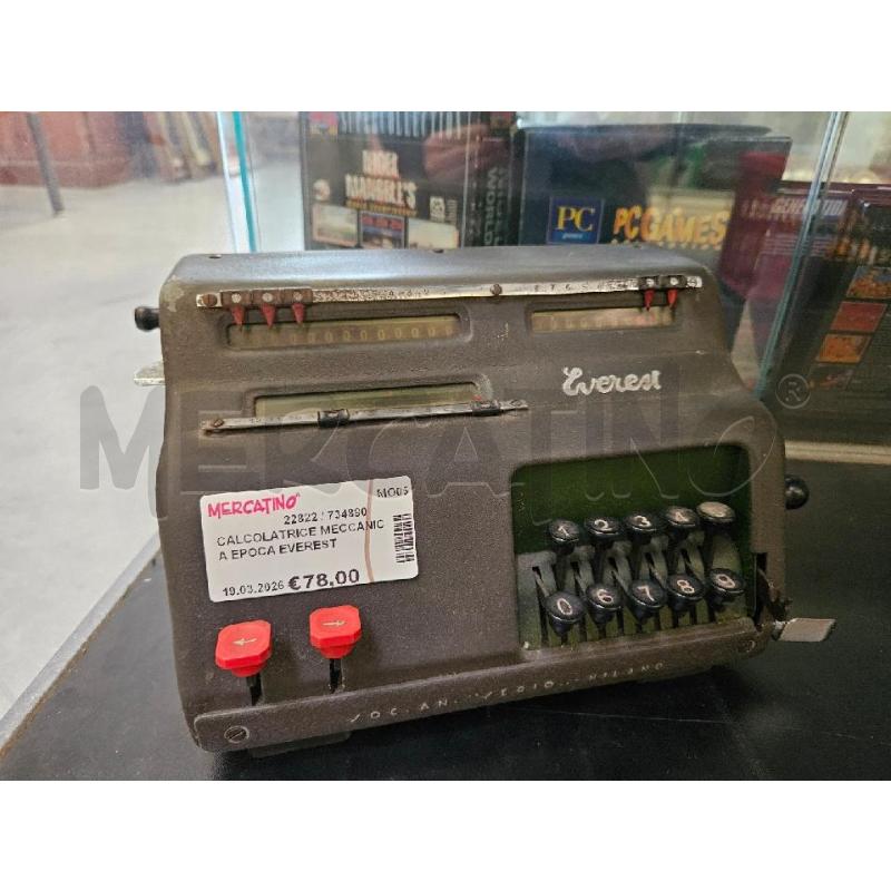 CALCOLATRICE MECCANICA EPOCA EVEREST | Mercatino dell'Usato Modena 1