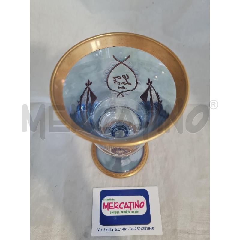 CALICE CRIST. 16CM BLU BORDO DORATURA | Mercatino dell'Usato Modena 2