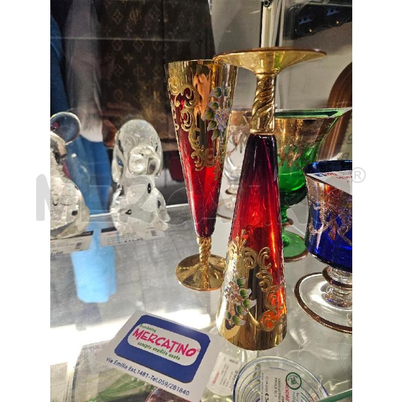 CALICI PZ. 2 MURANO DORATURE FIORI | Mercatino dell'Usato Modena 1