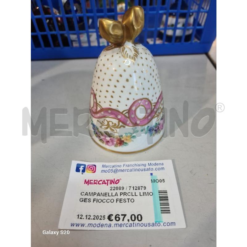 CAMPANELLA PRCLL LIMOGES FIOCCO FESTONI FIORI DIPINTI 10CM | Mercatino dell'Usato Modena 1