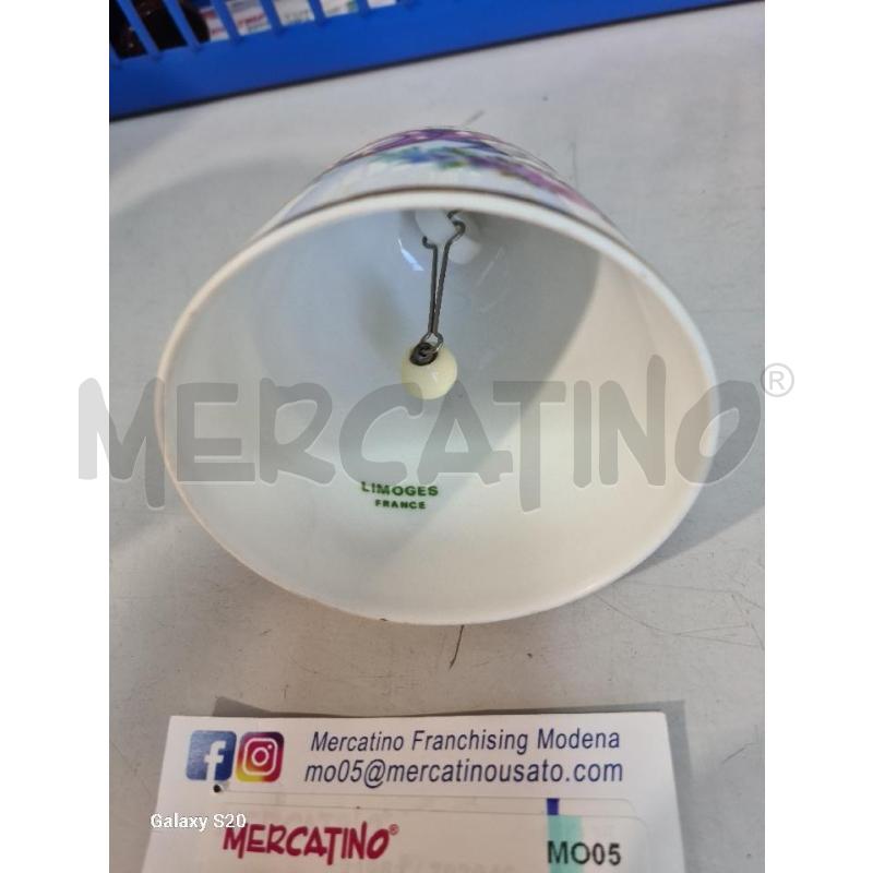 CAMPANELLA PRCLL LIMOGES FIOCCO FESTONI FIORI DIPINTI 10CM | Mercatino dell'Usato Modena 2