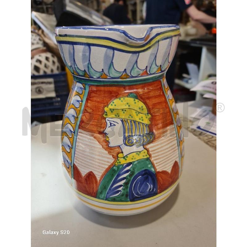 CARAFFA MAIOLICA DERUTA 20CM FIGURA MASCHILE | Mercatino dell'Usato Modena 2