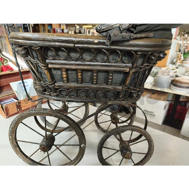 CARROZZINA GIOCO VINTAGE LEGNO MET. | Mercatino dell'Usato Modena 3