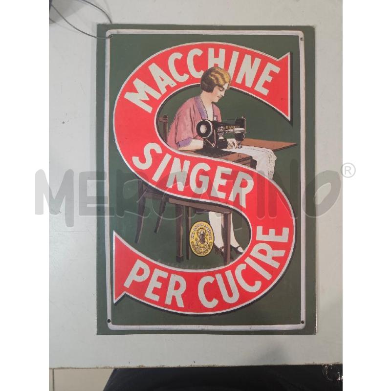 CARTELLO LATTA MACCHINE SINGER | Mercatino dell'Usato Modena 1