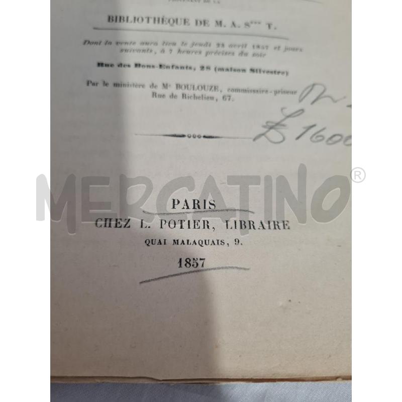CATALOGUE LIVRES RARES 1857 - LIBRO | Mercatino dell'Usato Modena 5
