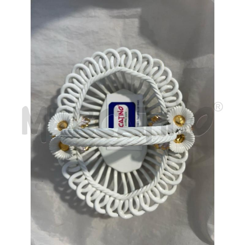 CESTINO ER. TRAFORATO FIORI FOGLIE DORATURE | Mercatino dell'Usato Modena 2