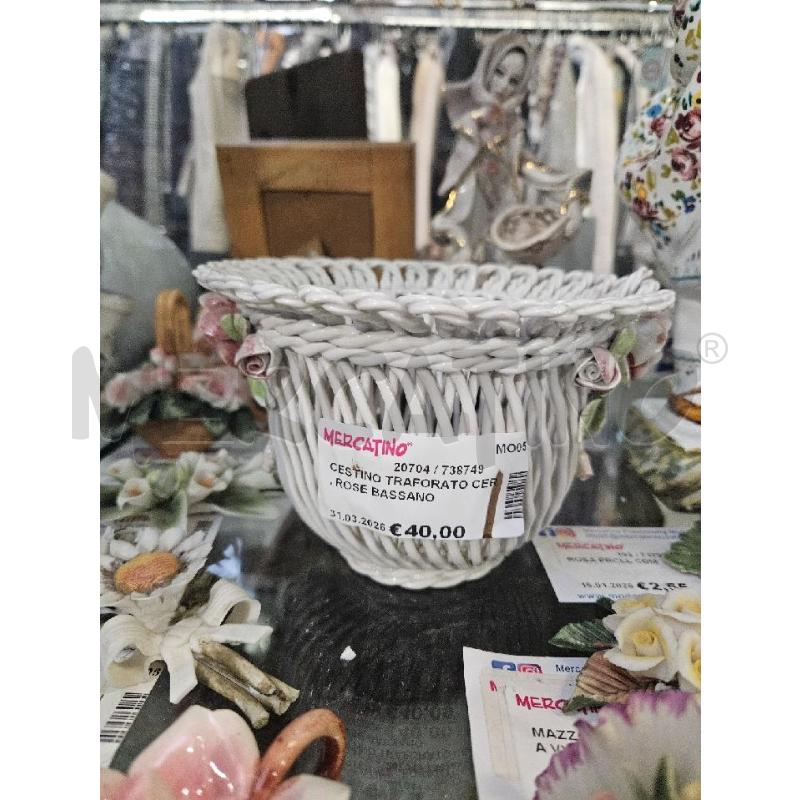 CESTINO TRAFORATO CER. ROSE BASSANO | Mercatino dell'Usato Modena 1