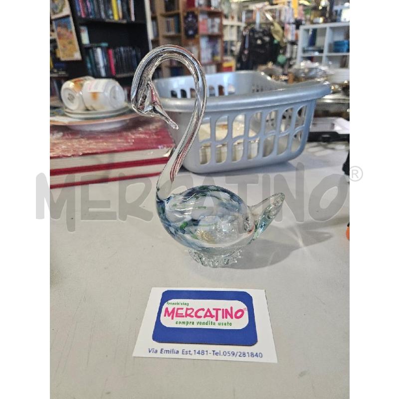 CIGNO MURANO 17CM POUIS VERDI BIANCHI BLU | Mercatino dell'Usato Modena 1