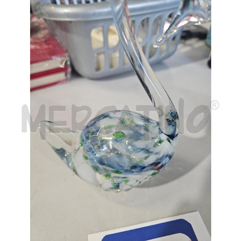CIGNO MURANO 17CM POUIS VERDI BIANCHI BLU | Mercatino dell'Usato Modena 2