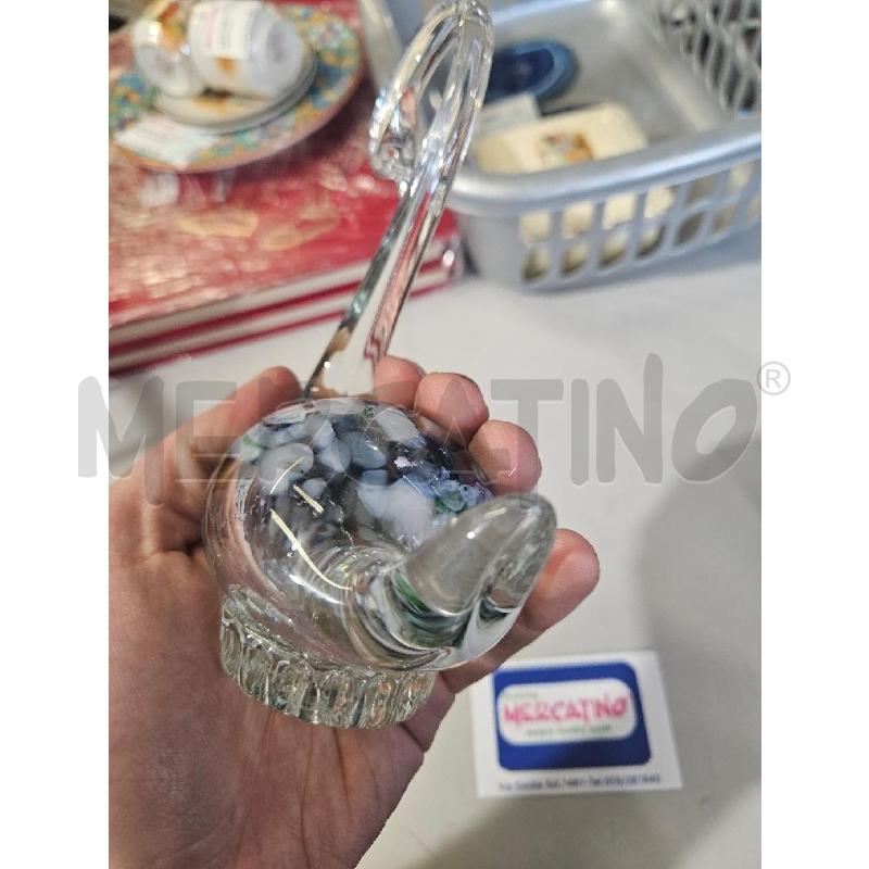 CIGNO MURANO 17CM POUIS VERDI BIANCHI BLU | Mercatino dell'Usato Modena 4