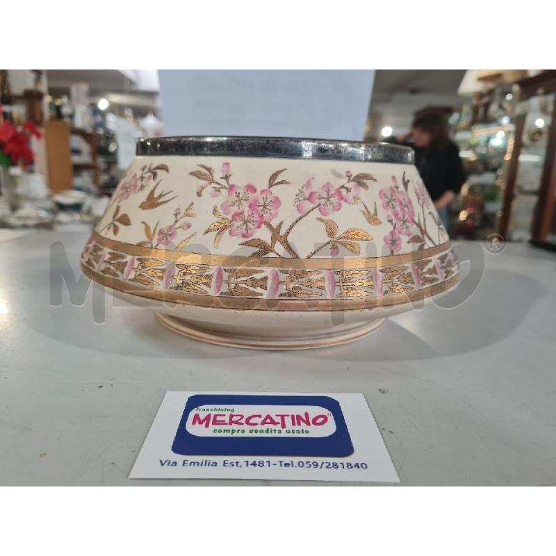 CIOTOLA PRCLL 25CM FIORI CILIEGIO DIPINTI DORATURA | Mercatino dell'Usato Modena 1