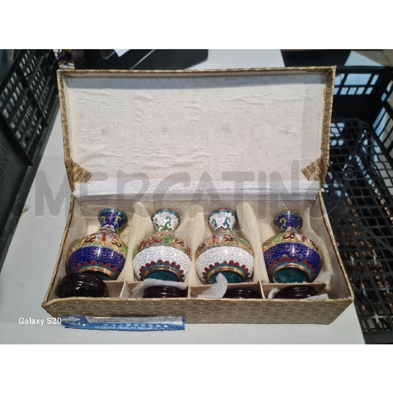 CLOISONNE PZ.4 PICCOLE MET. DIPINTO CON SCATOLA | Mercatino dell'Usato Modena 1