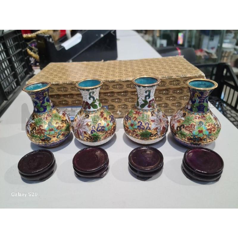 CLOISONNE PZ.4 PICCOLE MET. DIPINTO CON SCATOLA | Mercatino dell'Usato Modena 2