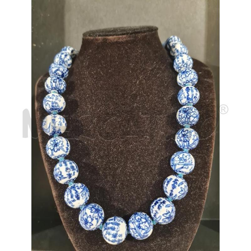 COLLANA CLOISONNE VINT BLU BIAN DIP MANO | Mercatino dell'Usato Modena 1