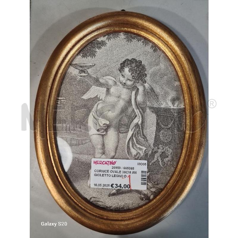 CORNICE OVALE 30CM ANGIOLETTO LEGNO DORATO | Mercatino dell'Usato Modena 1