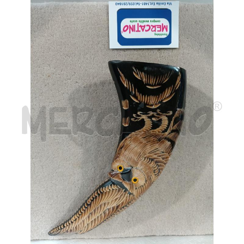 CORNO DECORATO NERO 26 CM  | Mercatino dell'Usato Modena 1