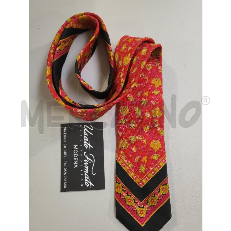 CRAVATTA YVES SAINT LAURENT FUXIA NERA | Mercatino dell'Usato Modena 1