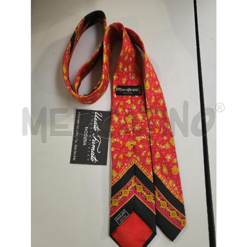 CRAVATTA YVES SAINT LAURENT FUXIA NERA | Mercatino dell'Usato Modena 2