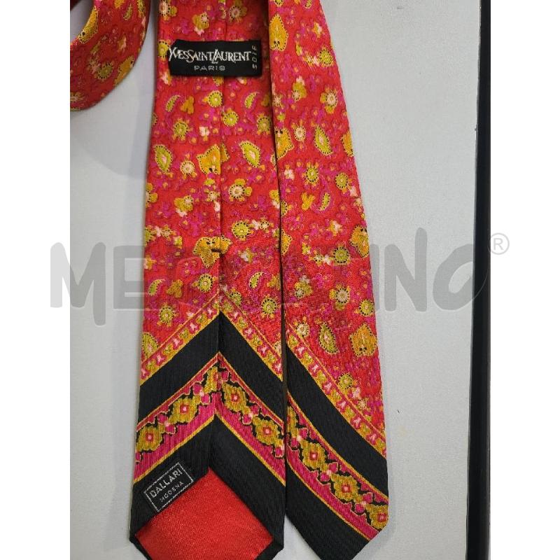 CRAVATTA YVES SAINT LAURENT FUXIA NERA | Mercatino dell'Usato Modena 3