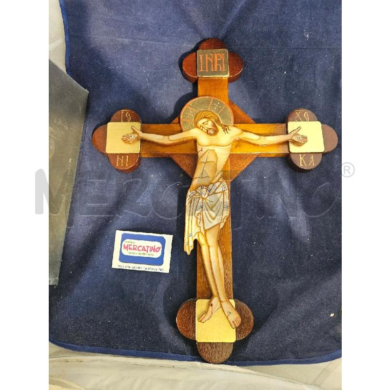 CROCIFISSO LEGNO DIPINTO 50X40CM  | Mercatino dell'Usato Modena 1