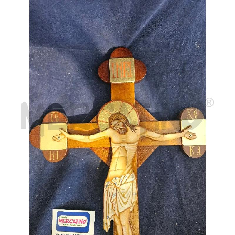 CROCIFISSO LEGNO DIPINTO 50X40CM  | Mercatino dell'Usato Modena 2