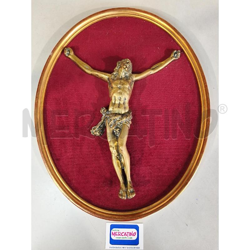 CROCIFISSO OTT. 50CM SU VELLUTO CORNICE LEGNO DORATA | Mercatino dell'Usato Modena 1
