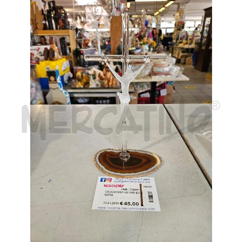 CROCIFISSO VETRO SU AGATA | Mercatino dell'Usato Modena 1