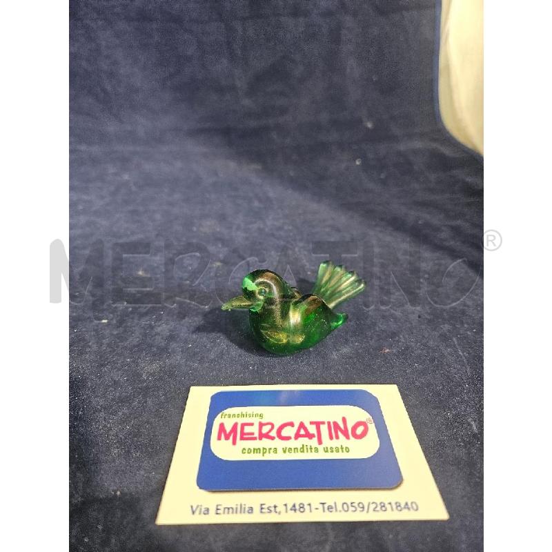 DECORAZIONE UCCELLINO MURANO IRIDESCENTE VERDE | Mercatino dell'Usato Modena 1
