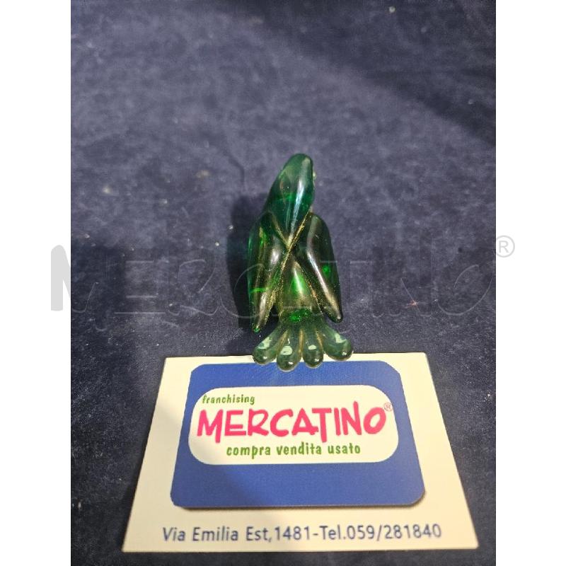 DECORAZIONE UCCELLINO MURANO IRIDESCENTE VERDE | Mercatino dell'Usato Modena 3