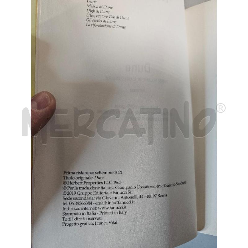 DUNE F.HERBERT 1RIST 2021 LIBRO | Mercatino dell'Usato Modena 3