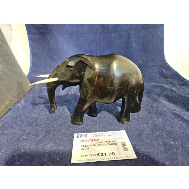 ELEFANTE LEGNO ZANNE 20CM | Mercatino dell'Usato Modena 2
