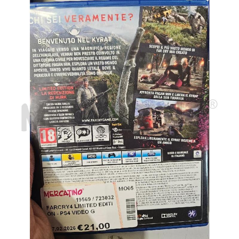FARCRY4 LIMITED EDITION - PS4 VIDEO GIOCO  | Mercatino dell'Usato Modena 2