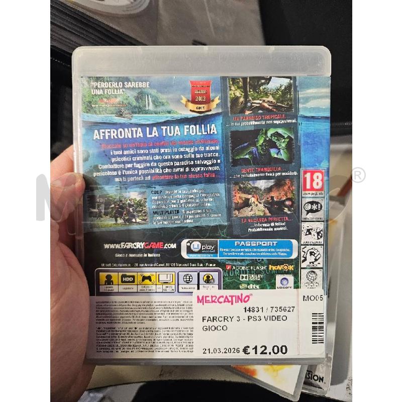 FARCRY 3 - PS3 VIDEO GIOCO  | Mercatino dell'Usato Modena 2