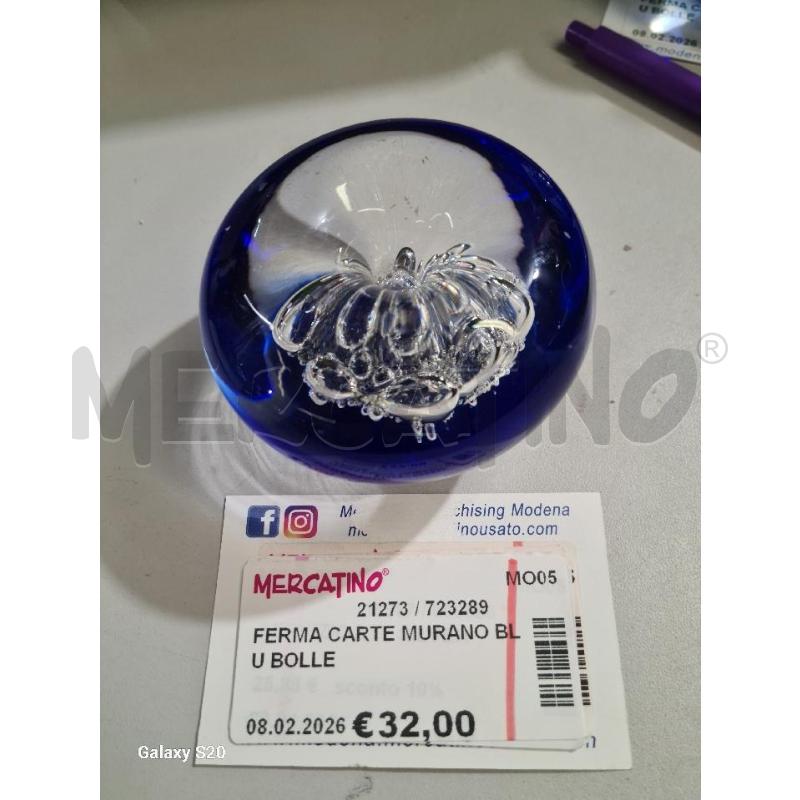 FERMA CARTE MURANO BLU BOLLE | Mercatino dell'Usato Modena 1